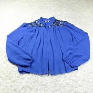 Jo Hanna York Blouse Womens 14 Sequin LS Top Glam Retro Party Club Chic Baddie